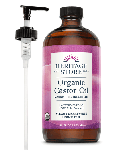Heritage Store Organic Castor Oil - 32 oz Heritage Store Organic Castor Oil - 32 oz