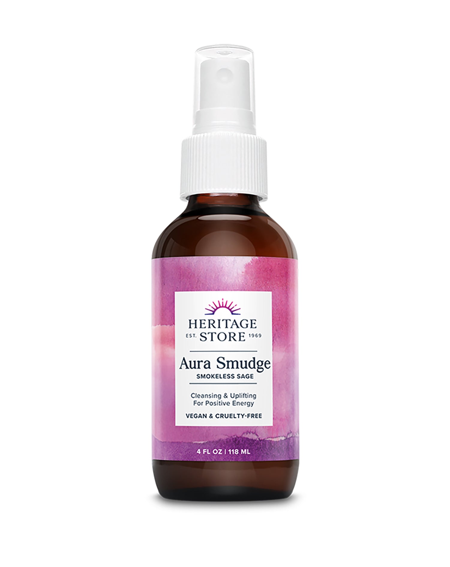 A 4 fl oz spray bottle of Heritage Store The Boy Bye Bundle for cleansing and uplifting.