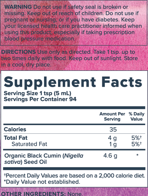 Black Seed Oil, Organic